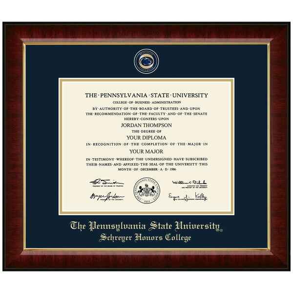 #113 Schreyer Honors Colleges diploma frame Masterpiece Medallion in Murano (Cherry)